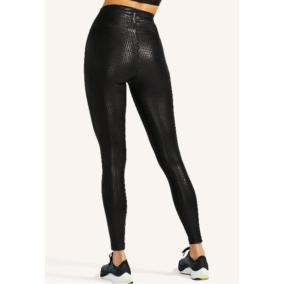 PELOTON Show Up Digital Foil Metallic High-Waist Legging Full-Length Black Sz XS - Picture 3 of 10